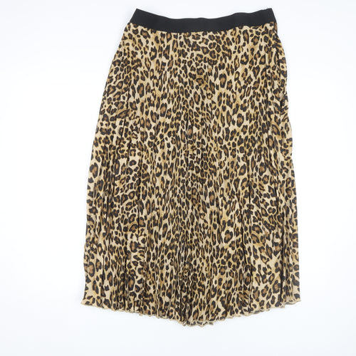 H&M Women's XL Leopard Print Pleated Skirt