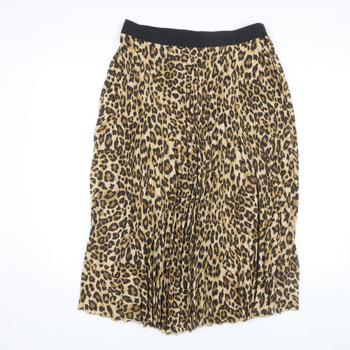 H&M Women's XL Leopard Print Pleated Skirt