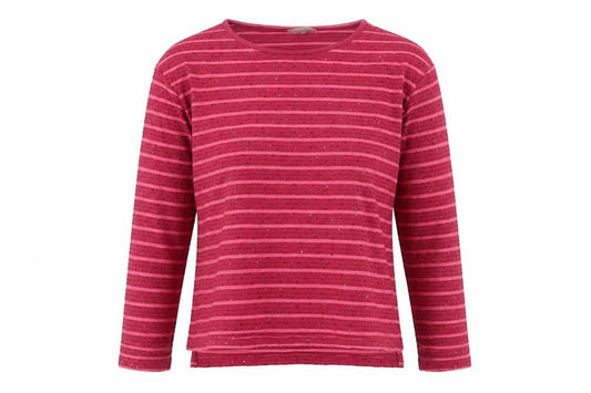 Front view of Next Red Sequin Striped Jersey Top -, size 10