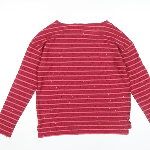 Next Red Sequin Striped Jersey Top - Size 10