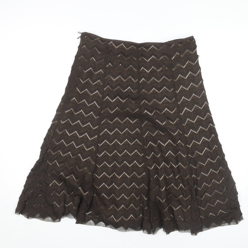Marks and Spencer Women's Brown A-Line Midi Skirt UK 12