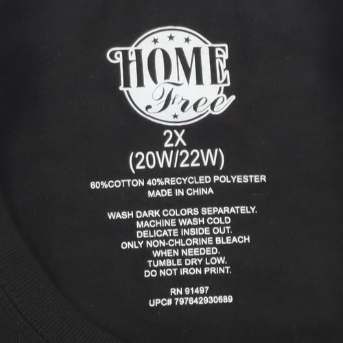 Home Free Black Women's Sweatshirt 2X Cotton/Polyester