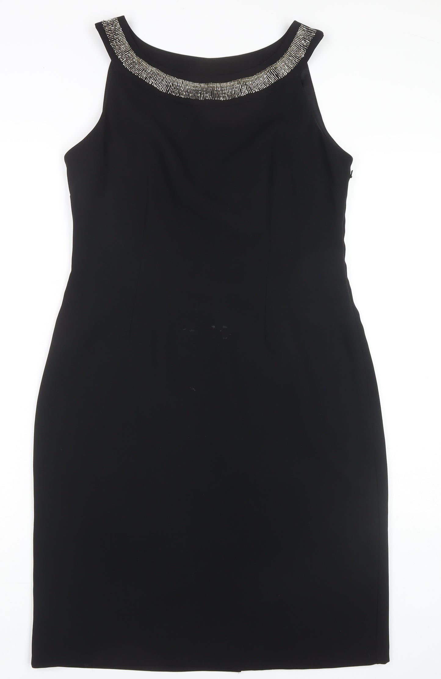 Michaela Louisa Black Sheath Dress, Size 12, Formal, Beaded