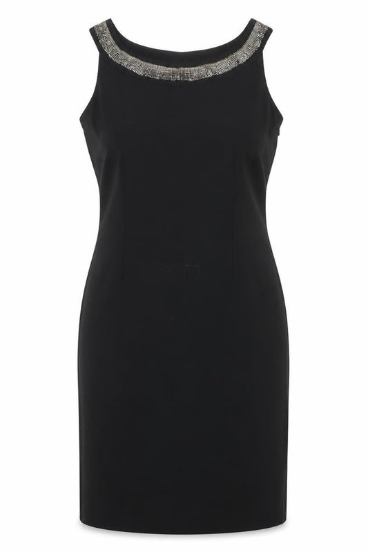 Michaela Louisa Black Sheath Dress, Size 12, Formal, Beaded