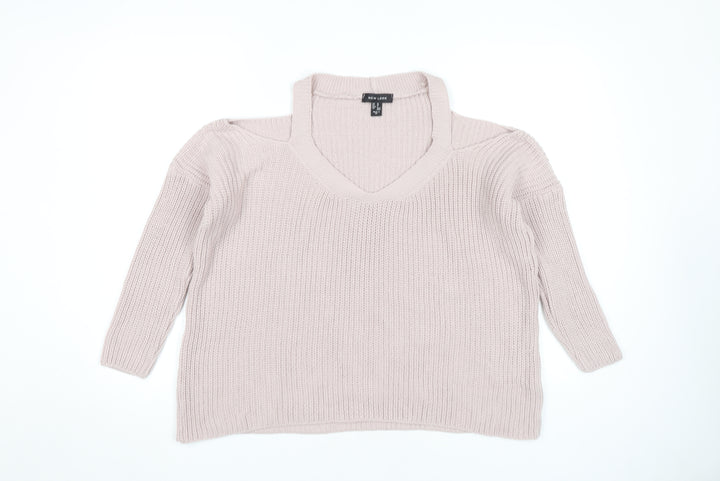 New Look Women's Beige Knitted Pullover, Size M