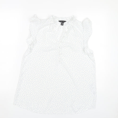 New Look Women's White UK 12 Sleeveless Blouse