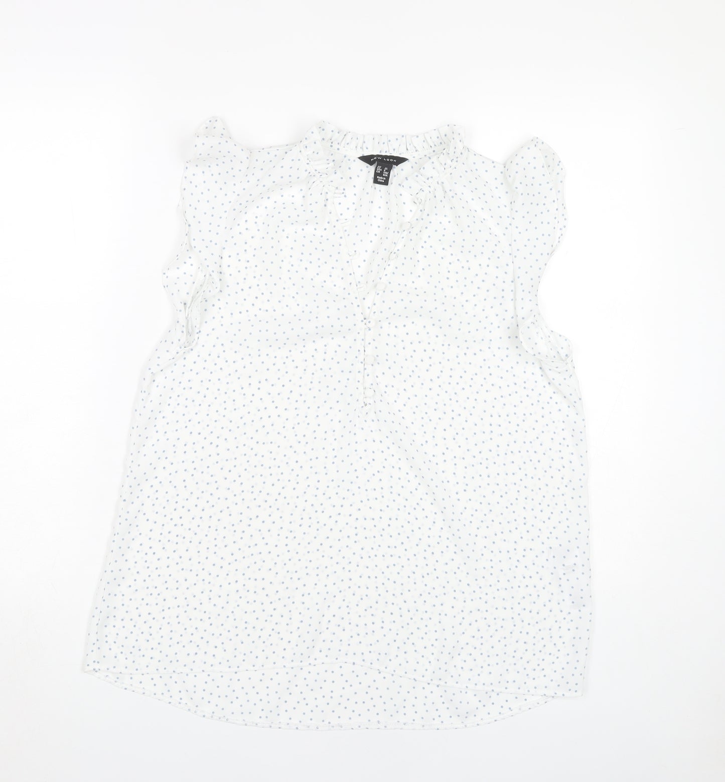 New Look Women's White UK 12 Sleeveless Blouse