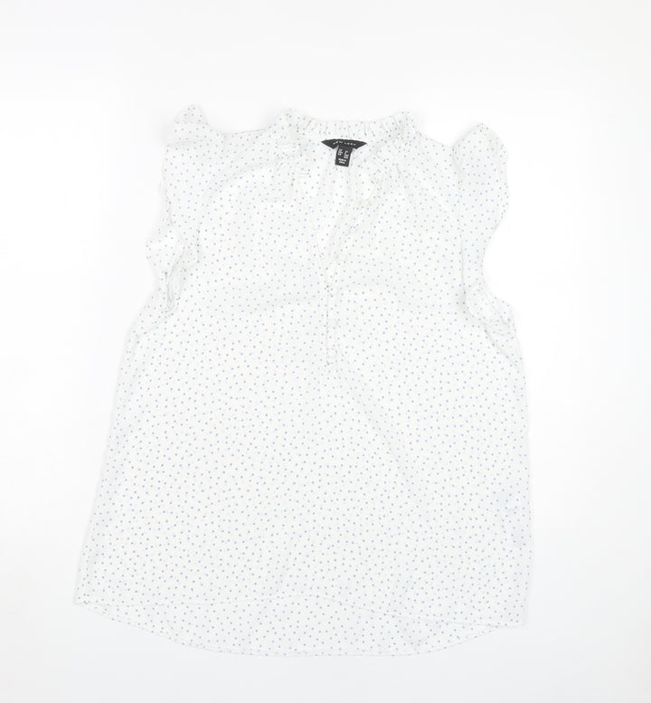 New Look Women's White UK 12 Sleeveless Blouse