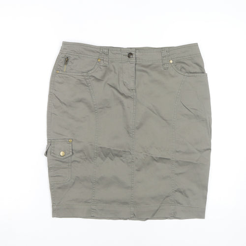 M&Co Women's Grey Cargo Skirt Size 14 Casual Pockets