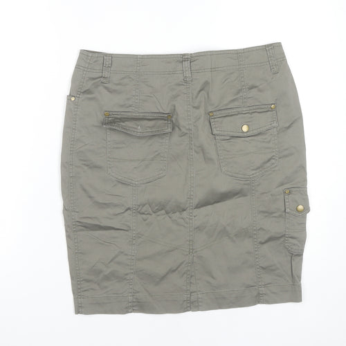 M&Co Women's Grey Cargo Skirt Size 14 Casual Pockets