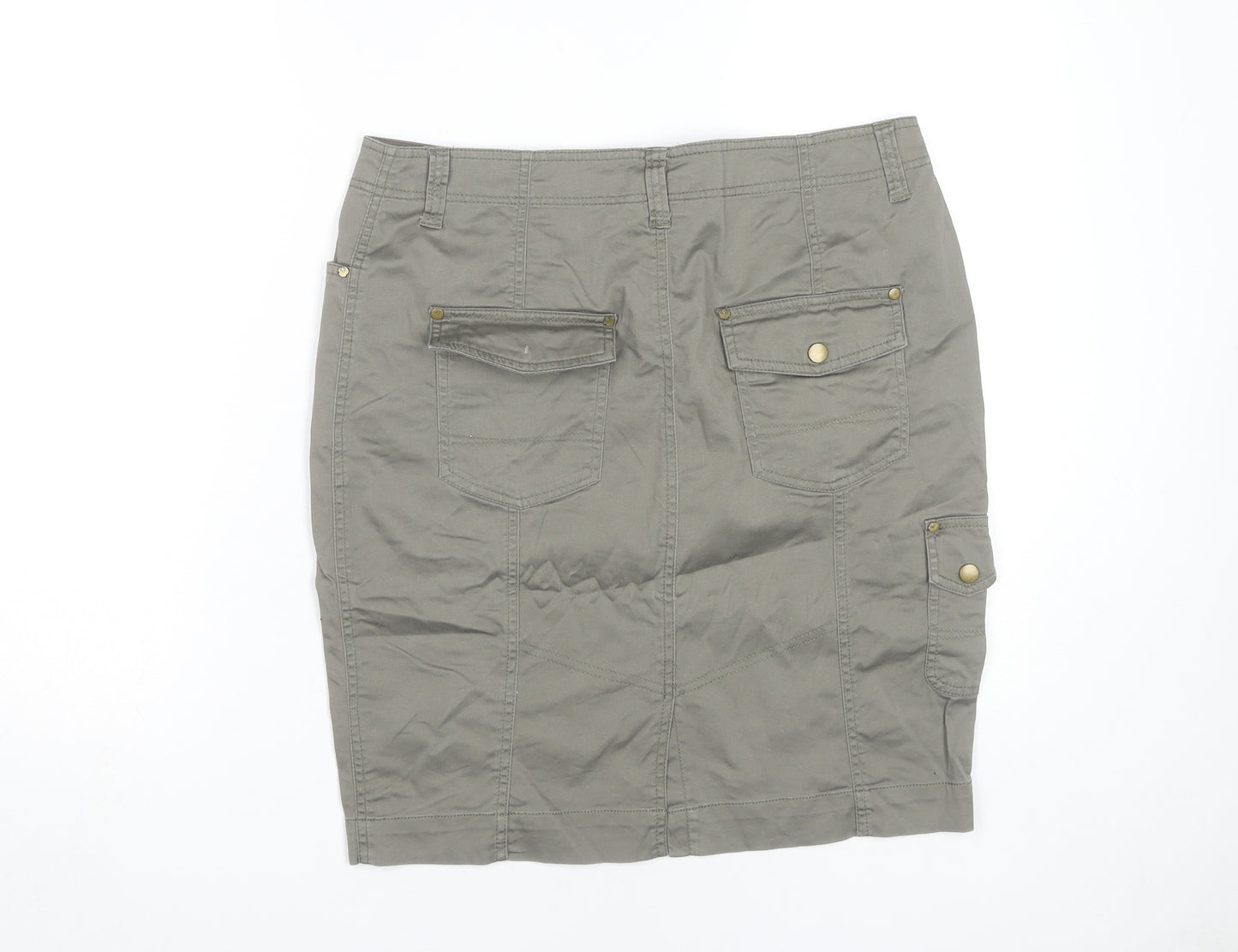 M&Co Women's Grey Cargo Skirt Size 14 Casual Pockets