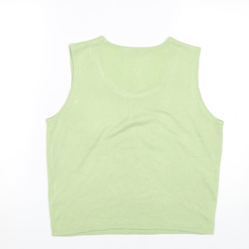 Marks and Spencer Women's Green Tank Top UK 14 Scoop Neck