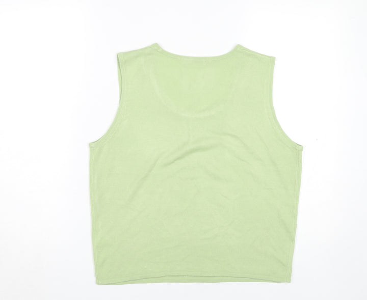 Marks and Spencer Women's Green Tank Top UK 14 Scoop Neck