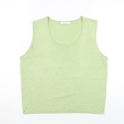 Marks and Spencer Women's Green Tank Top UK 14 Scoop Neck