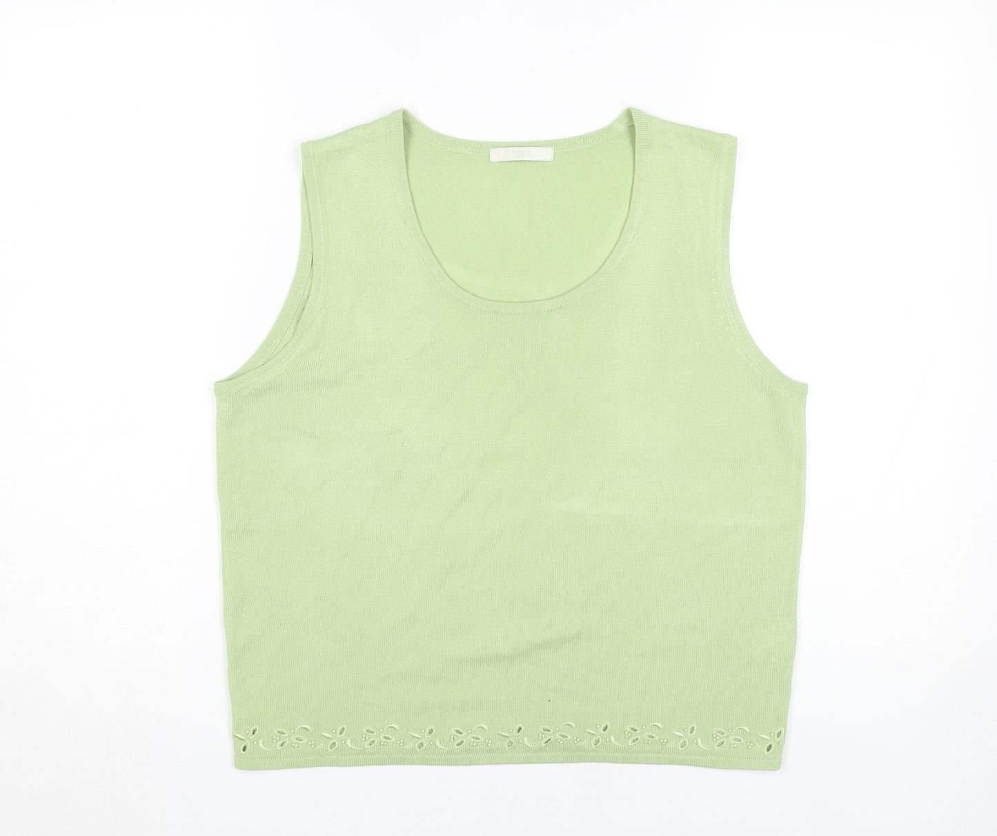 Marks and Spencer Women's Green Tank Top UK 14 Scoop Neck