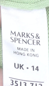 Marks and Spencer Women's Green Tank Top UK 14 Scoop Neck