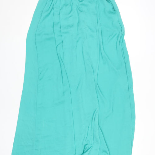 Zara Women’s Long Green Skirt, XS, Polyester, Elastic Waist