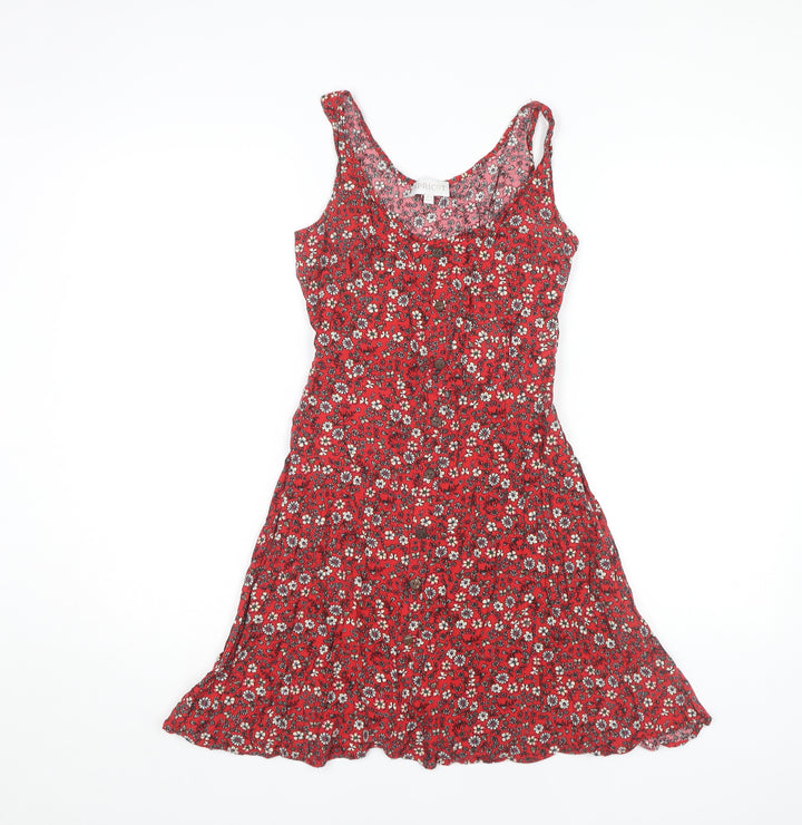 Apricot Women's Red Floral A-Line Summer Dress, Size 10