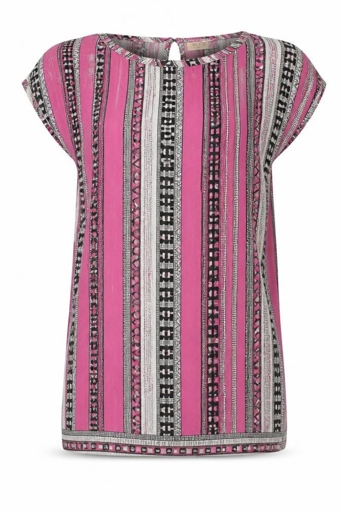 Front view of Damart Women's Pink Floral Blouse, size 10
