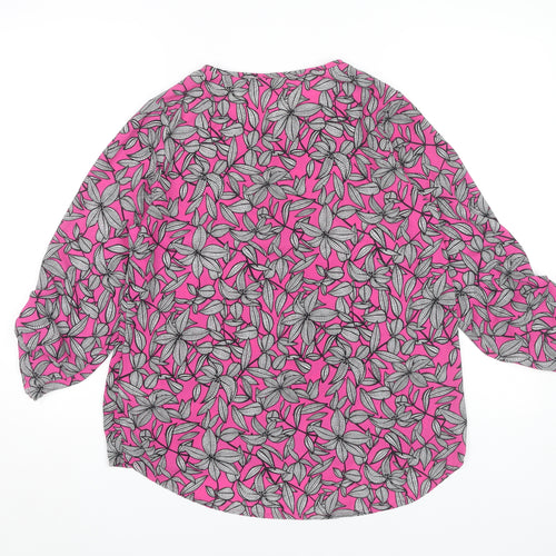 Damart Women's Pink Floral Blouse Size 10