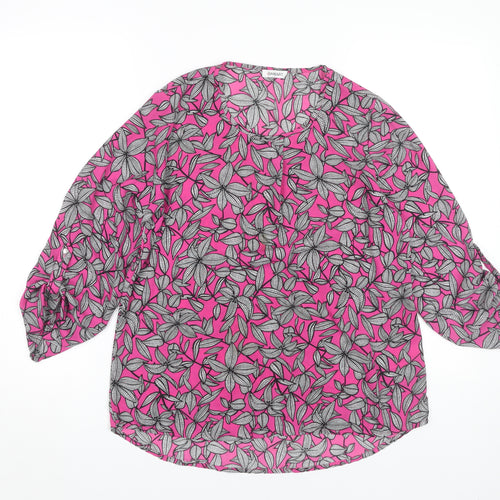 Damart Women's Pink Floral Blouse Size 10