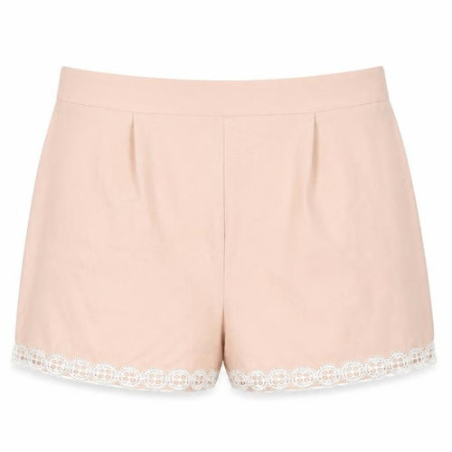 Miss Selfridge Petites Lace Accent Women's Beige Shorts