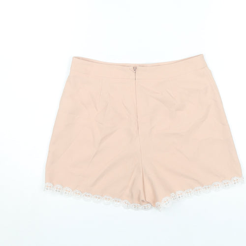 Miss Selfridge Petites Lace Accent Women's Beige Shorts