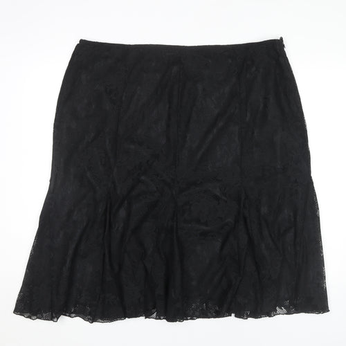 Bm Women Plus Size 22 Black Lace Skirt