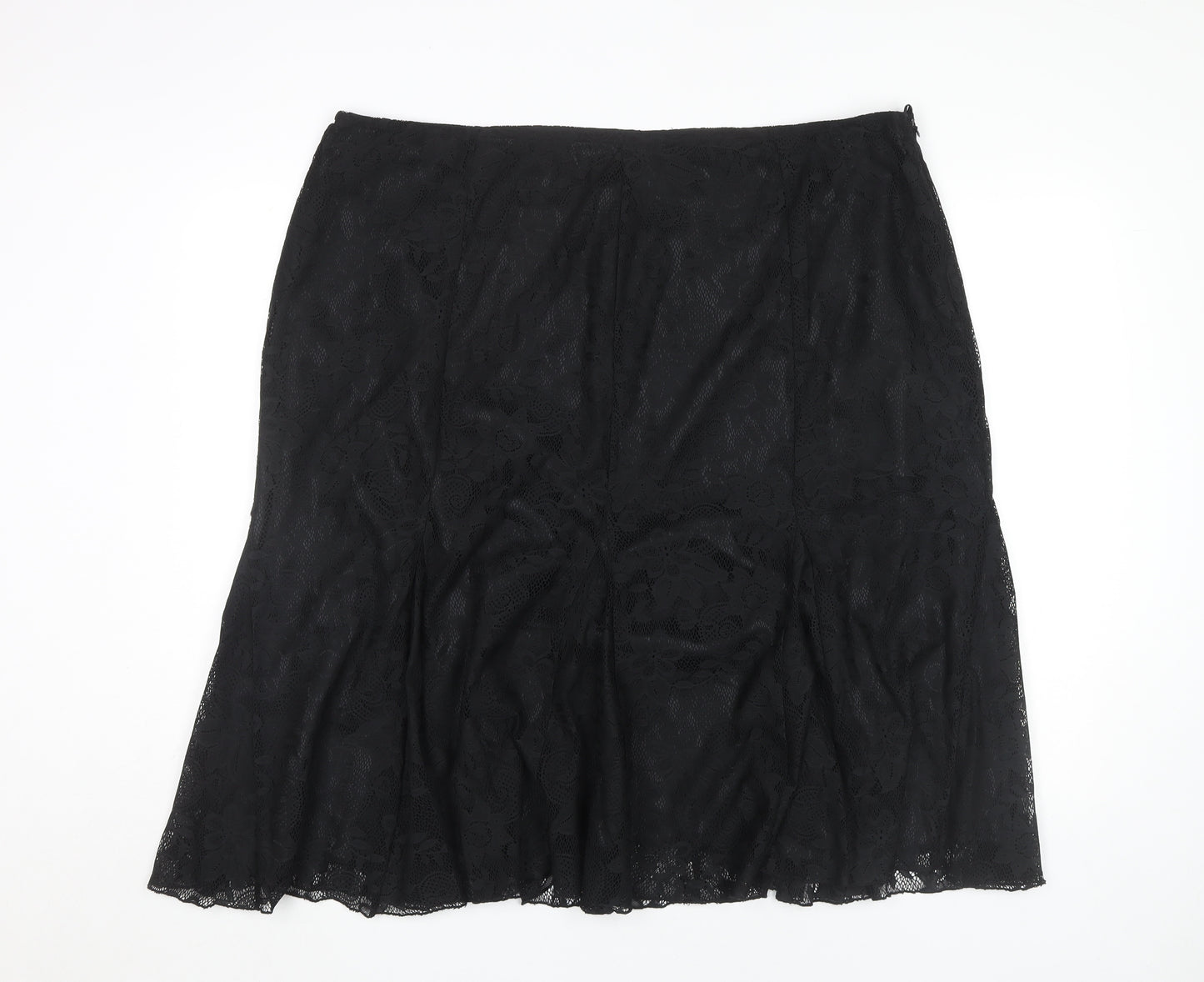 Bm Women Plus Size 22 Black Lace Skirt