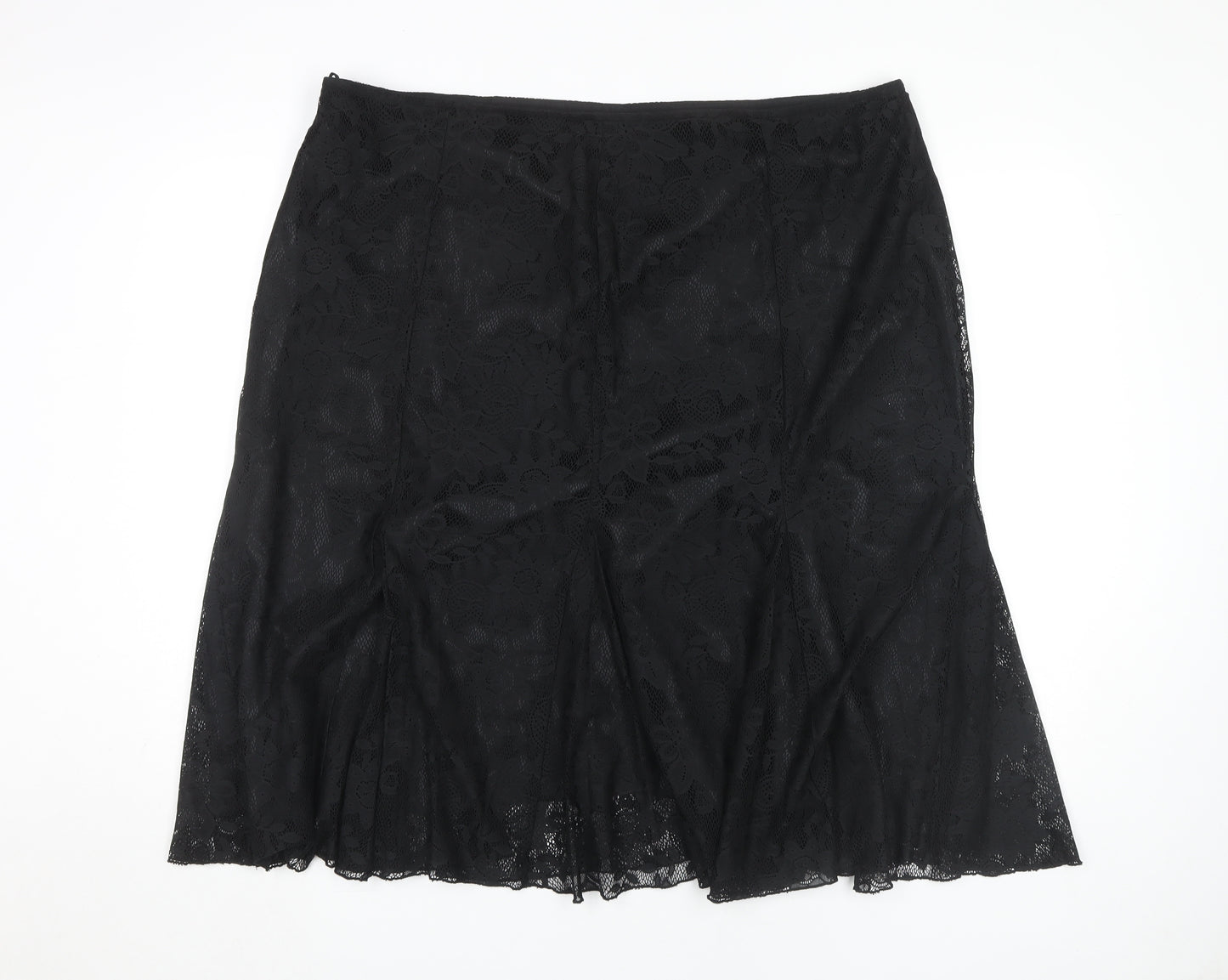 Bm Women Plus Size 22 Black Lace Skirt