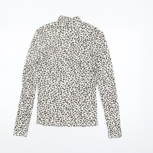 Clockhouse Women's Multicoloured Animal Print High Neck Top