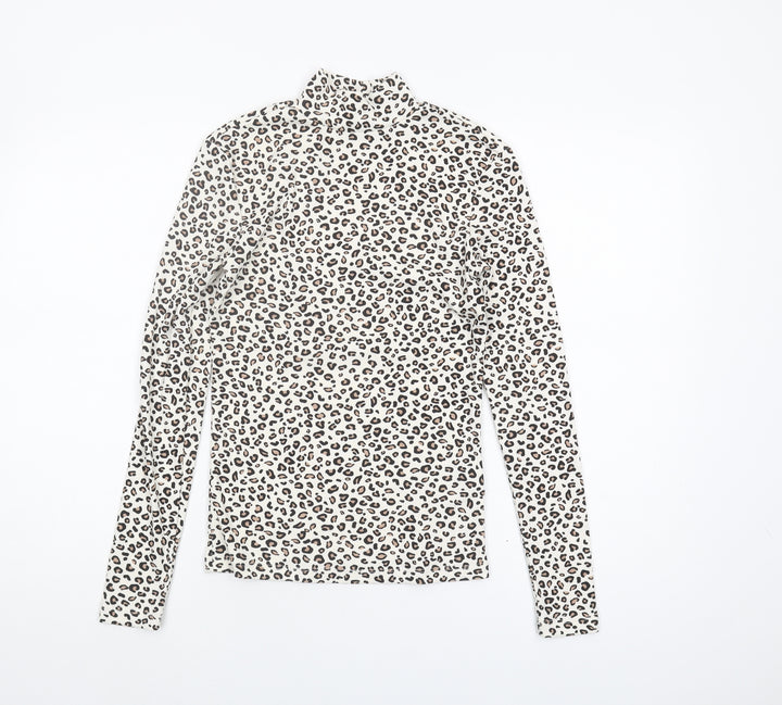 Clockhouse Women's Multicoloured Animal Print High Neck Top