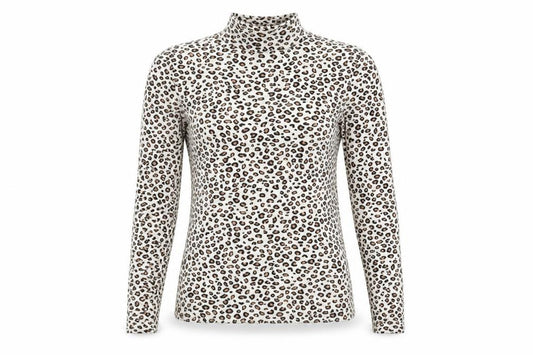 Front view of Clockhouse Women's Multicoloured Animal Print High Neck Top