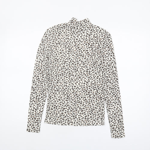 Clockhouse Women's Multicoloured Animal Print High Neck Top