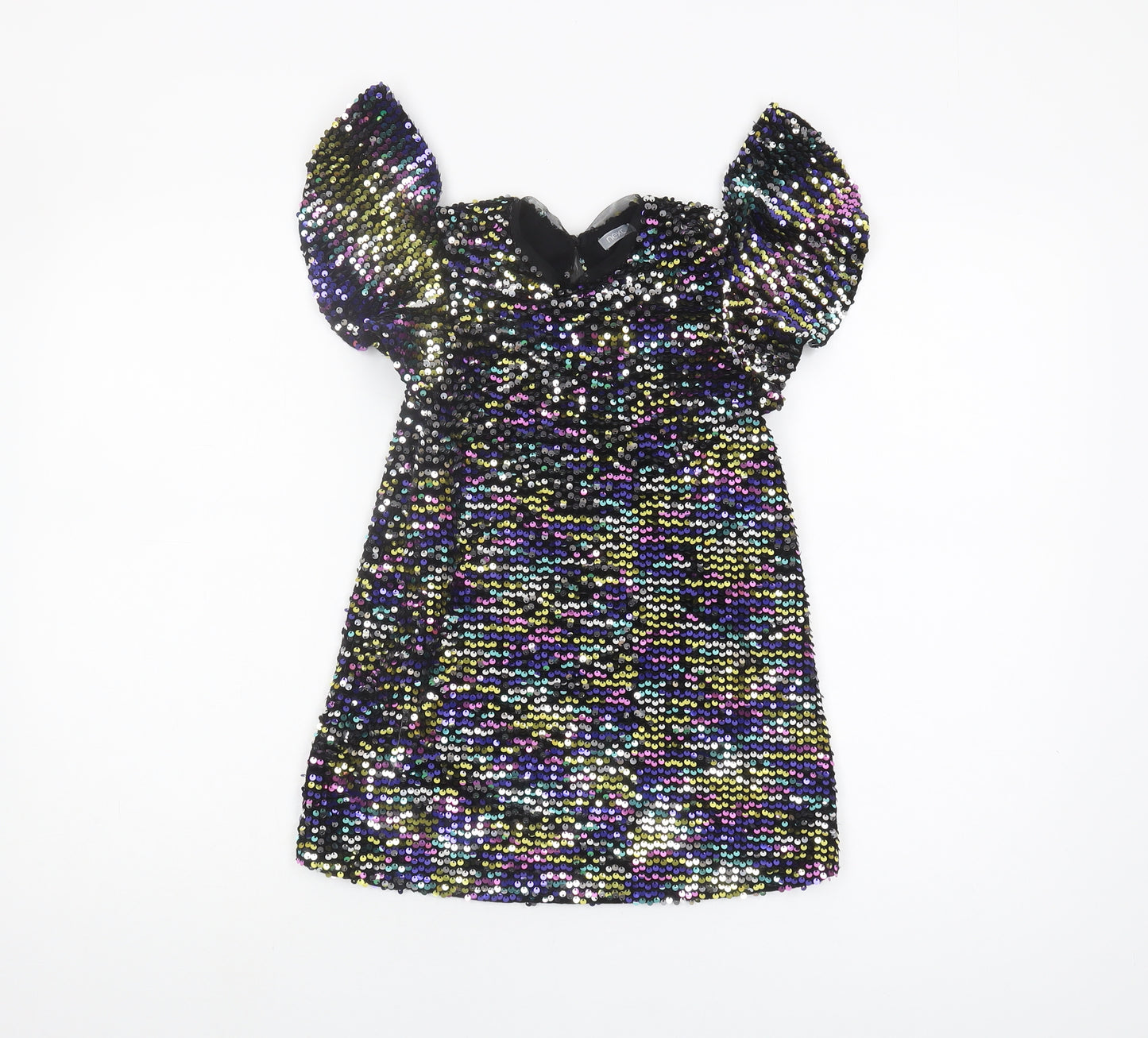 Next Girls Multicoloured Sequin Party Dress, 5 Years, Puff Sleeve