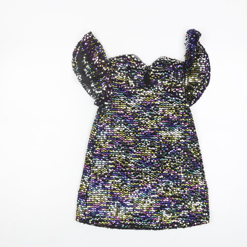 Next Girls Multicoloured Sequin Party Dress, 5 Years, Puff Sleeve