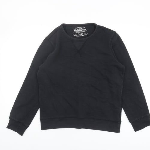 Pull & Bear Black Unisex Sweatshirt M Size Long Sleeve