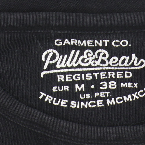 Pull & Bear Black Unisex Sweatshirt M Size Long Sleeve