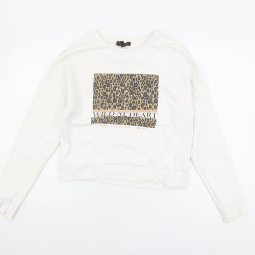 New Look Women's White Pullover Sweatshirt - Size 8