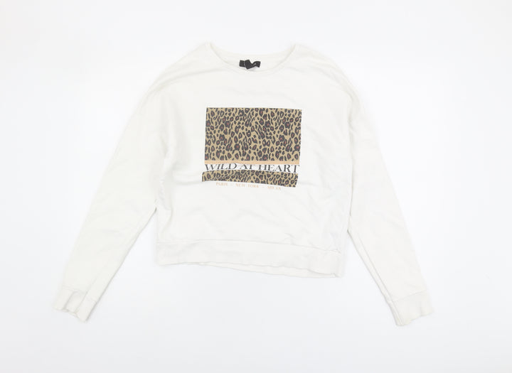 New Look Women's White Pullover Sweatshirt - Size 8