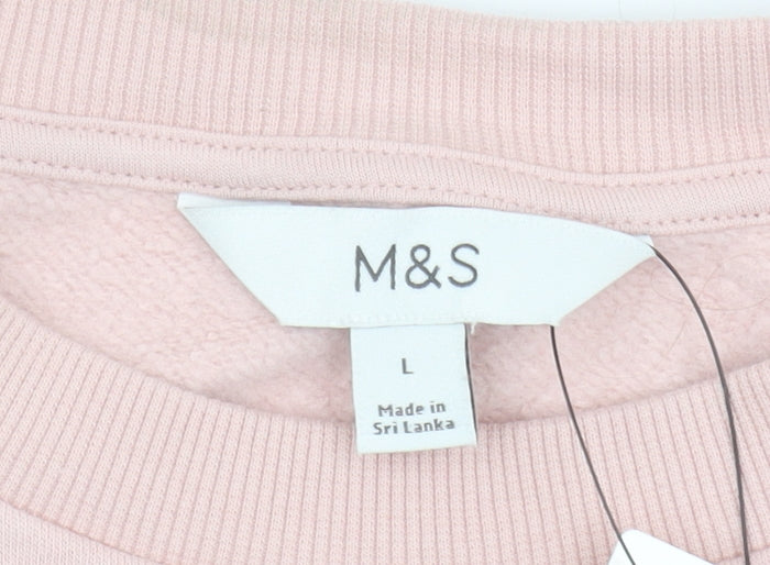 Marks and Spencer Women's Pink Pullover Sweatshirt L