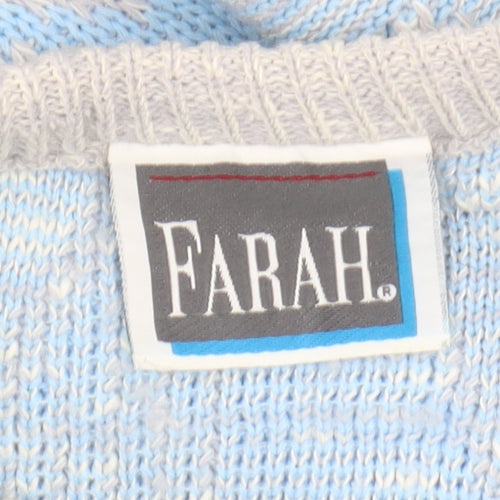 Farah Women's Blue Geometric Pullover Jumper, Medium