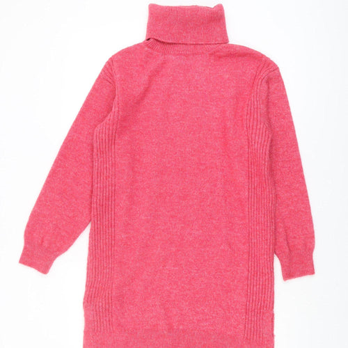 Marks and Spencer Women's Pink High Neck Pullover Jumper S