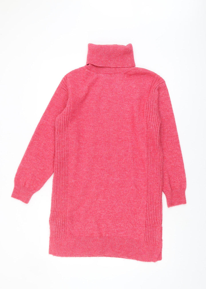 Marks and Spencer Women's Pink High Neck Pullover Jumper S