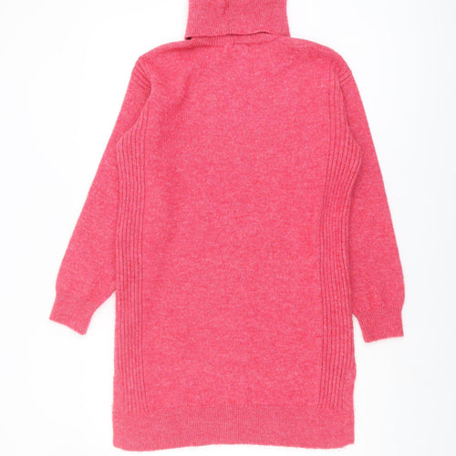 Marks and Spencer Women's Pink High Neck Pullover Jumper S