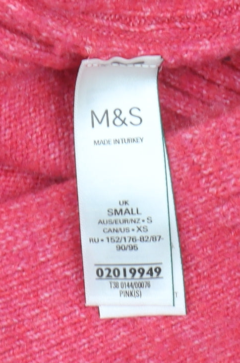 Marks and Spencer Women's Pink High Neck Pullover Jumper S