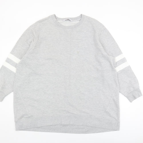 Yours Women's Grey Pullover Sweatshirt, Size 22, Crew Neck
