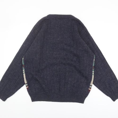 Fosters Men's Multicoloured Wool Jumper L with Aztec Design