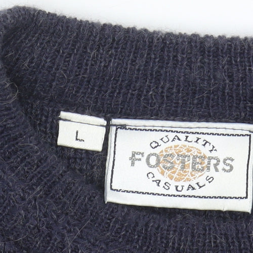 Fosters Men's Multicoloured Wool Jumper L with Aztec Design