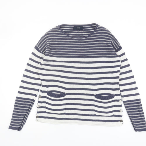 Next Women's Blue Striped Pullover Jumper Size 10